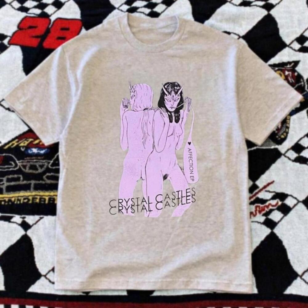 Gildan Grey T Shirt Crystal Castles Affection Ep Grey Tee